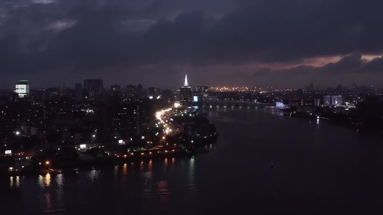 City skyline at night